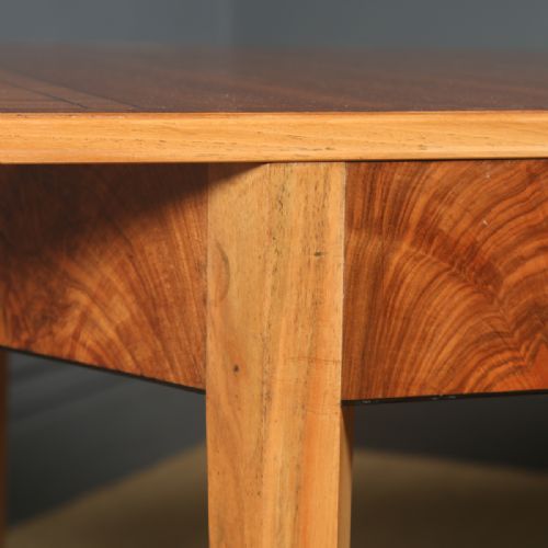 fig 5. Antique Art Deco Figured Walnut 8ft Extending Dining Table (Circa 1930)
