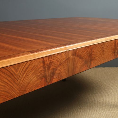 fig 6. Antique Art Deco Figured Walnut 8ft Extending Dining Table (Circa 1930)