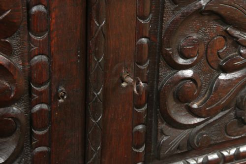 ANTIQUE ENGLISH VICTORIAN CARVED OAK GREEN MAN BUFFET SERVER SIDEBOARD DUMBWAITER CIRCA 1880 - ADDITIONAL PHOTO 17