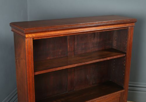 fig 4. Antique English Victorian Mahogany Open 4ft Bookcase Cupboard (Circa 1880)
