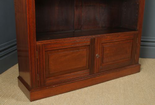 fig 5. Antique English Victorian Mahogany Open 4ft Bookcase Cupboard (Circa 1880)