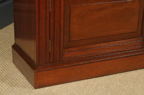 fig 7. Antique English Victorian Mahogany Open 4ft Bookcase Cupboard (Circa 1880)