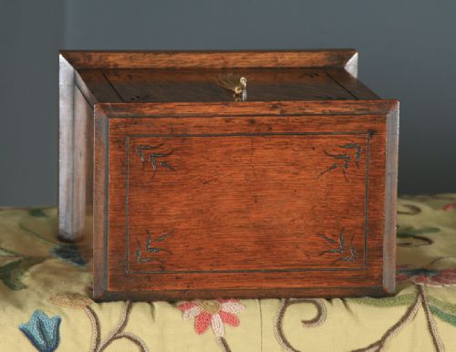 fig 2. Antique English Victorian Oak Stationery & Writing Box / Cabinet (Circa 1900)