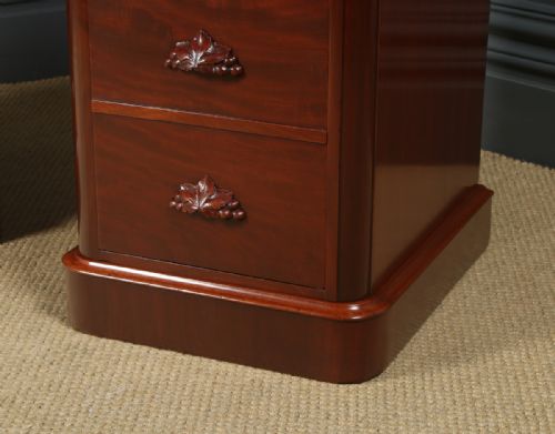 fig 3. Antique English Pair of Victorian Figured Mahogany Bedside Chests Tables  (Circa 1860)