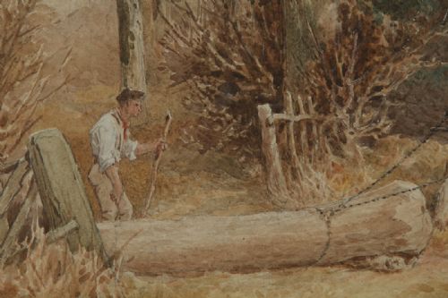fig 6. Antique English Victorian Watercolour Painting Picture of Working Farm Horses by Walter Henry Pigott (Circa 1882)