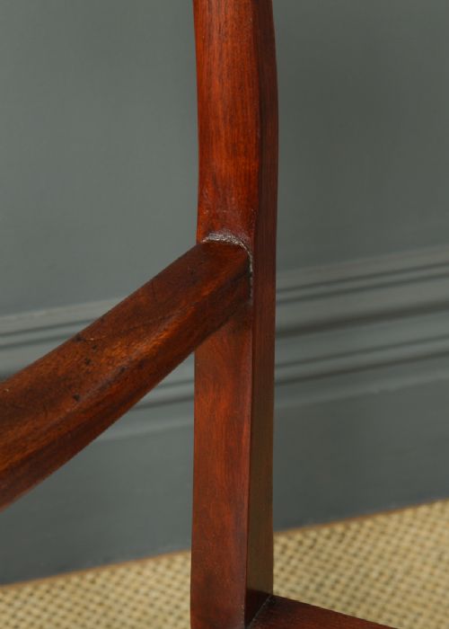 fig 3. Antique English Georgian Chippendale Style Mahogany Elbow Office / Desk / Dining / Arm Chair / Carver (Circa 1880)