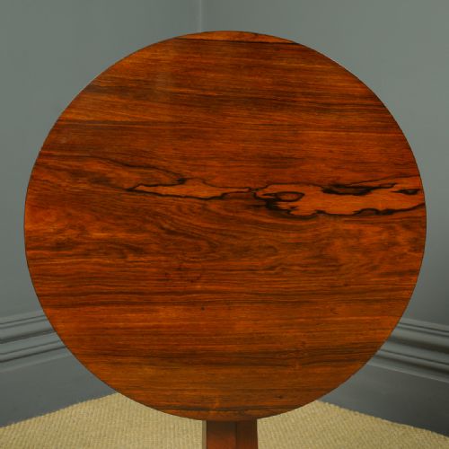 fig 2. Antique English William IV Rosewood Wine Occasional Round Lamp Tripod Table (Circa 1830)