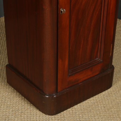 fig 3. Antique English Victorian Pair of Flame Mahogany Bedside Tables (Circa 1870)