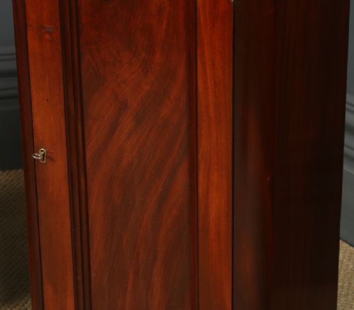 fig 4. Antique English Victorian Pair of Flame Mahogany Bedside Tables (Circa 1870)