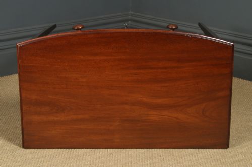 fig 3. Antique English Georgian Regency Mahogany Inlaid Bow Front Occasional Side Lamp Writing Table (Circa 1820)
