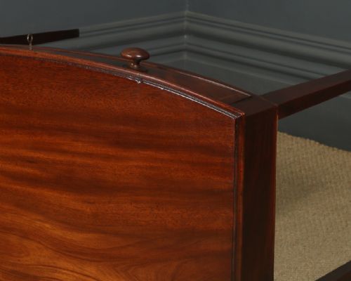 fig 4. Antique English Georgian Regency Mahogany Inlaid Bow Front Occasional Side Lamp Writing Table (Circa 1820)