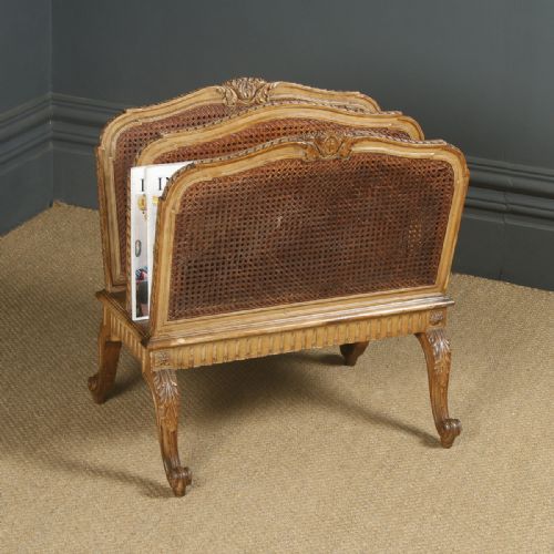 Antique French Louis Gilt Style Magazine Rack Paper Music Tidy Canterbury (Circa 1930)