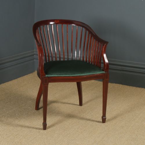 Antique English Victorian Arts & Crafts Morris & Co. Mahogany Occasional / Desk / Office Arm Chair (Circa 1890)