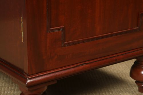 ANTIQUE ENGLISH LARGE PAIR OF GEORGIAN REGENCY FIGURED MAHOGANY PEDESTAL CABINETS CUPBOARDS BEDSIDES STANDS CIRCA 1820 - ADDITIONAL PHOTO 7