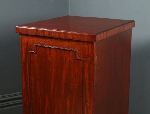 ANTIQUE ENGLISH LARGE PAIR OF GEORGIAN REGENCY FIGURED MAHOGANY PEDESTAL CABINETS CUPBOARDS BEDSIDES STANDS CIRCA 1820 - ADDITIONAL PHOTO 9