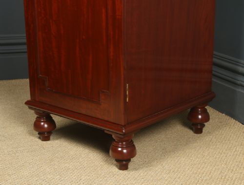 ANTIQUE ENGLISH LARGE PAIR OF GEORGIAN REGENCY FIGURED MAHOGANY PEDESTAL CABINETS CUPBOARDS BEDSIDES STANDS CIRCA 1820 - ADDITIONAL PHOTO 11