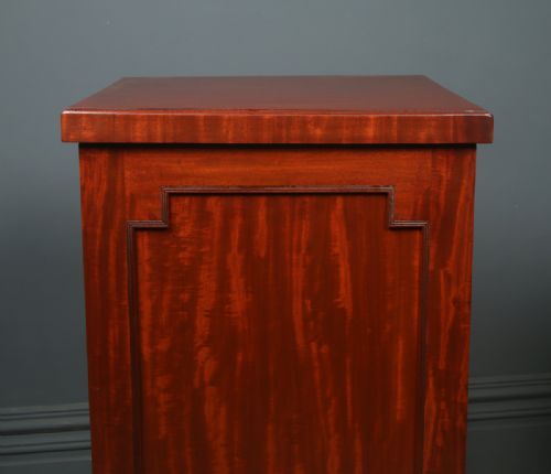 ANTIQUE ENGLISH LARGE PAIR OF GEORGIAN REGENCY FIGURED MAHOGANY PEDESTAL CABINETS CUPBOARDS BEDSIDES STANDS CIRCA 1820 - ADDITIONAL PHOTO 12