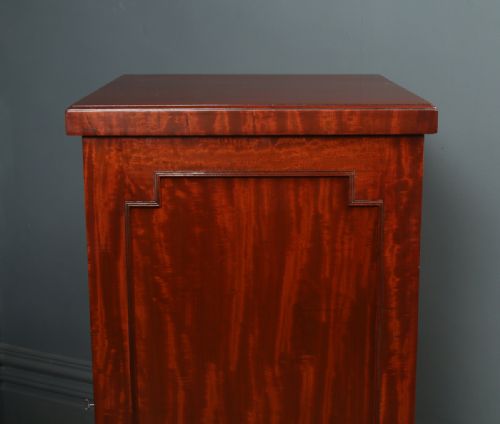 ANTIQUE ENGLISH LARGE PAIR OF GEORGIAN REGENCY FIGURED MAHOGANY PEDESTAL CABINETS CUPBOARDS BEDSIDES STANDS CIRCA 1820 - ADDITIONAL PHOTO 13
