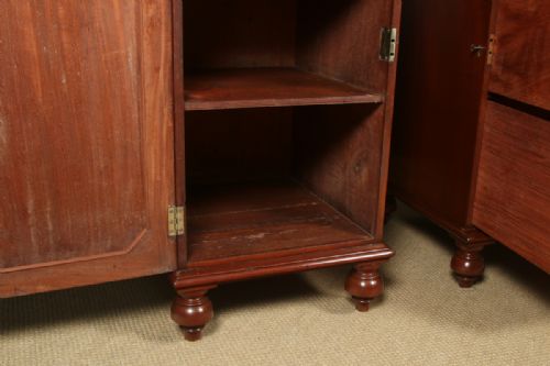 ANTIQUE ENGLISH LARGE PAIR OF GEORGIAN REGENCY FIGURED MAHOGANY PEDESTAL CABINETS CUPBOARDS BEDSIDES STANDS CIRCA 1820 - ADDITIONAL PHOTO 21