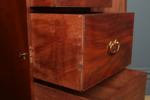 ANTIQUE ENGLISH LARGE PAIR OF GEORGIAN REGENCY FIGURED MAHOGANY PEDESTAL CABINETS CUPBOARDS BEDSIDES STANDS CIRCA 1820 - ADDITIONAL PHOTO 24