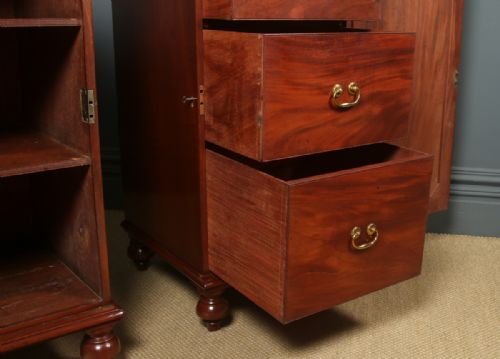 ANTIQUE ENGLISH LARGE PAIR OF GEORGIAN REGENCY FIGURED MAHOGANY PEDESTAL CABINETS CUPBOARDS BEDSIDES STANDS CIRCA 1820 - ADDITIONAL PHOTO 27