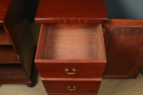 ANTIQUE ENGLISH LARGE PAIR OF GEORGIAN REGENCY FIGURED MAHOGANY PEDESTAL CABINETS CUPBOARDS BEDSIDES STANDS CIRCA 1820 - ADDITIONAL PHOTO 29