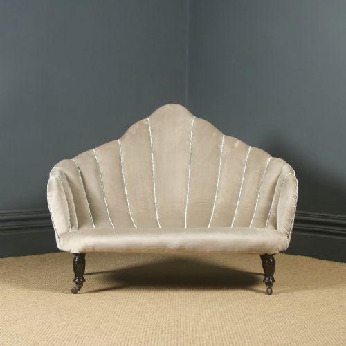 fig 1. Antique English Victorian Conch Shell Grotto Sofa Couch Settee Chair (Circa 1870)