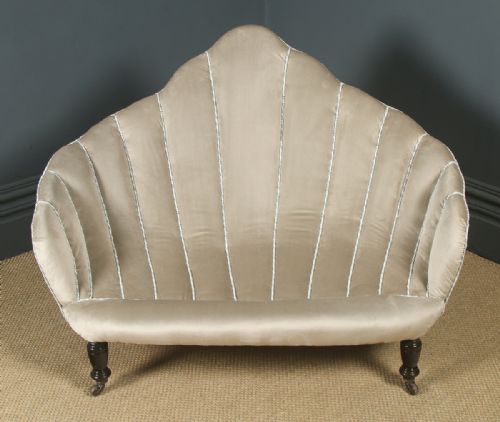 fig 2. Antique English Victorian Conch Shell Grotto Sofa Couch Settee Chair (Circa 1870)