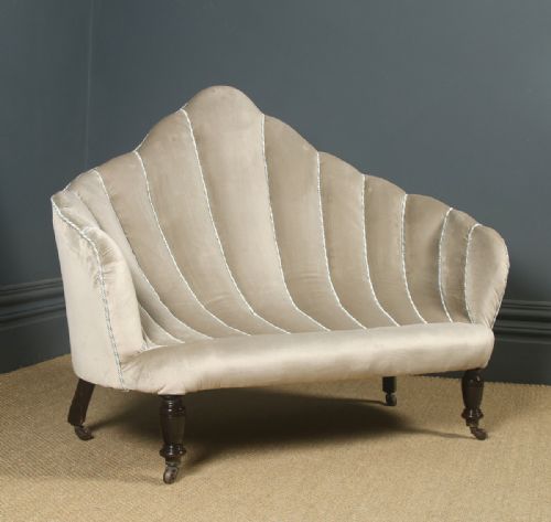 fig 3. Antique English Victorian Conch Shell Grotto Sofa Couch Settee Chair (Circa 1870)