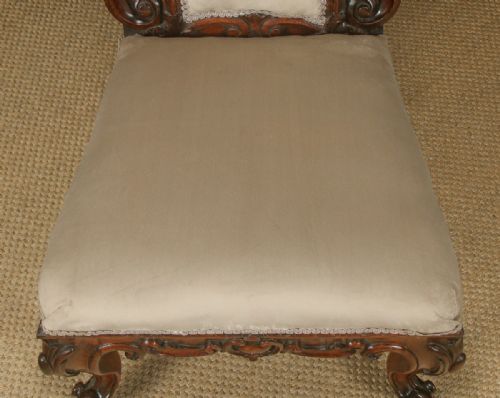 ANTIQUE ENGLISH VICTORIAN ROSEWOOD PRIE DIEU PRAYER NURSING BEDROOM CHAIR CIRCA 1860 - ADDITIONAL PHOTO 2