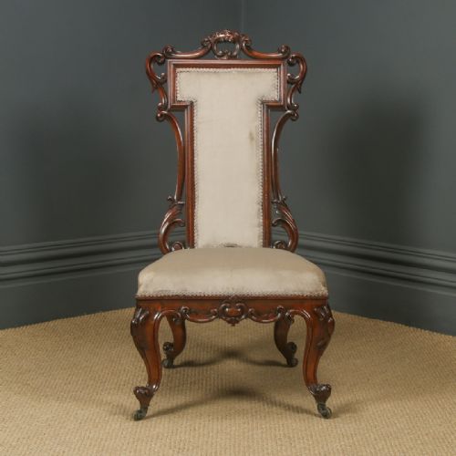 ANTIQUE ENGLISH VICTORIAN ROSEWOOD PRIE DIEU PRAYER NURSING BEDROOM CHAIR CIRCA 1860 - ADDITIONAL PHOTO 3