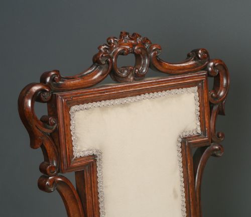 ANTIQUE ENGLISH VICTORIAN ROSEWOOD PRIE DIEU PRAYER NURSING BEDROOM CHAIR CIRCA 1860 - ADDITIONAL PHOTO 4