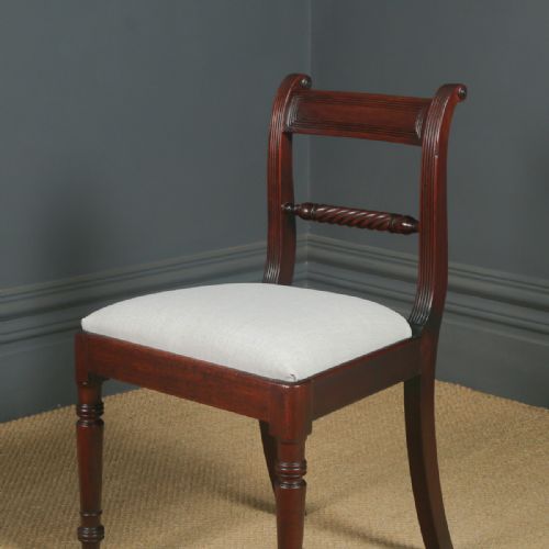fig 2. Antique English Georgian Regency Pair of Mahogany Bar Back Dining Chairs (Circa 1825)