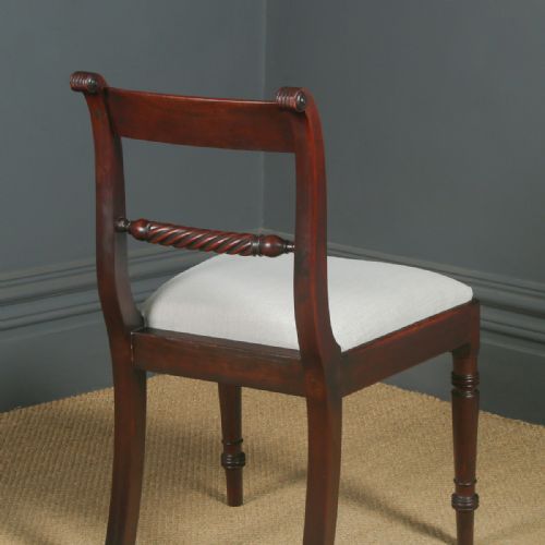 fig 5. Antique English Georgian Regency Pair of Mahogany Bar Back Dining Chairs (Circa 1825)