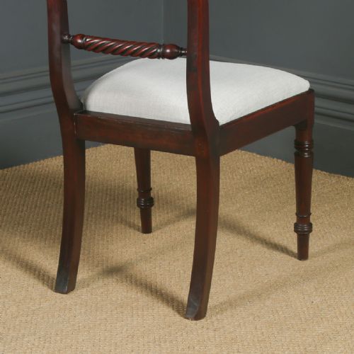 fig 6. Antique English Georgian Regency Pair of Mahogany Bar Back Dining Chairs (Circa 1825)