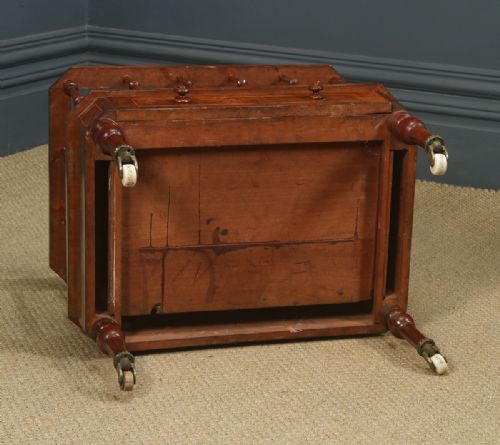 fig 6. Antique English Victorian Burr Walnut Inlaid Canterbury Magazine Rack Tidy (Circa 1860)