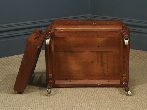 fig 7. Antique English Victorian Burr Walnut Inlaid Canterbury Magazine Rack Tidy (Circa 1860)