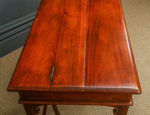 fig 3. Antique English Edwardian Art Nouveau Metamorphic Mahogany & Leather Writing Table / Desk (Circa 1905)