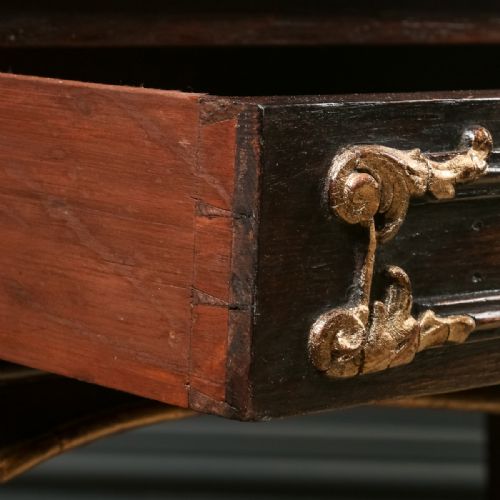 ANTIQUE FRENCH 19TH CENTURY LOUIS XV GILT LEATHER BUREAU PLAT DESK WRITING TABLE CIRCA 1880 - ADDITIONAL PHOTO 22