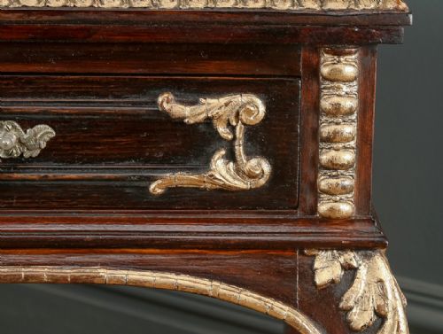 ANTIQUE FRENCH 19TH CENTURY LOUIS XV GILT LEATHER BUREAU PLAT DESK WRITING TABLE CIRCA 1880 - ADDITIONAL PHOTO 30