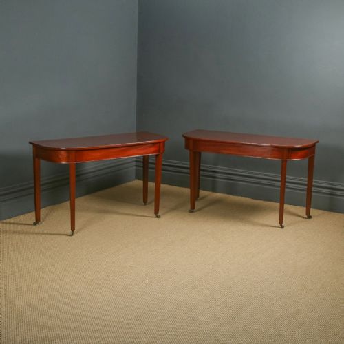 Antique English Pair of Georgian Mahogany Console Side Hall Occasional Tables (Circa 1800)