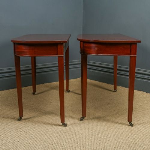 fig 3. Antique English Pair of Georgian Mahogany Console Side Hall Occasional Tables (Circa 1800)