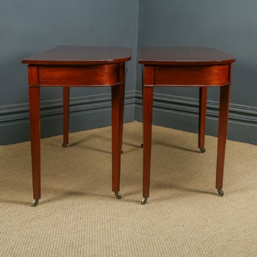 fig 7. Antique English Pair of Georgian Mahogany Console Side Hall Occasional Tables (Circa 1800)
