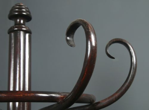fig 5. Antique Edwardian Beech Bentwood Coat, Hat, Stick & Umbrella Demi Lune Hall Stand (Circa 1910)