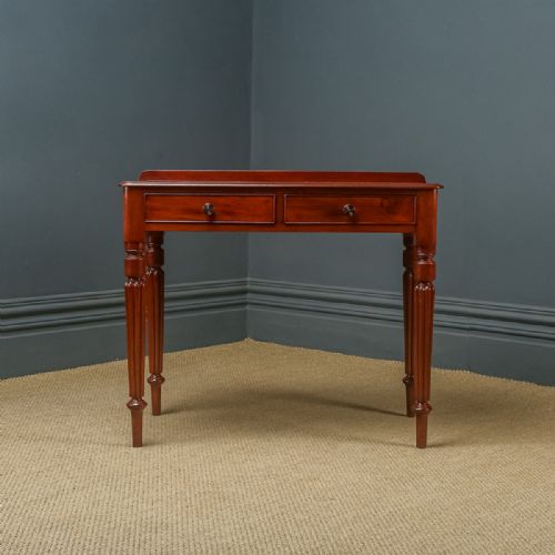 ANTIQUE ENGLISH VICTORIAN MAHOGANY WRITING SIDE CONSOLE OCCASIONAL TABLE WITH DRAWERS CIRCA 1840 - ADDITIONAL PHOTO 2