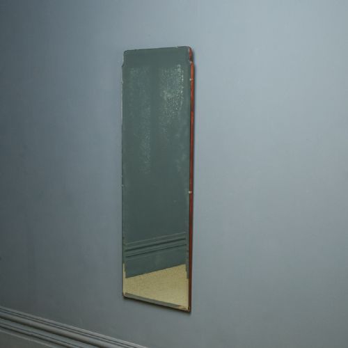 Antique English Art Deco Rectangular Shaped Portrait Hanging Wall Mirror (Circa 1930)