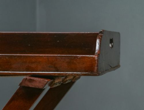 fig 3. Antique English Georgian Mahogany Butlers Drinks Tray Table & Stand (Circa 1820)