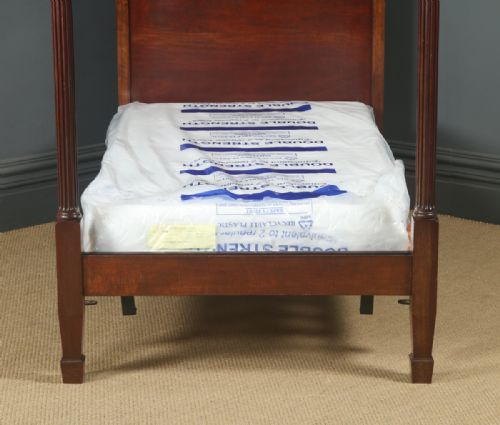 fig 2. Antique English Edwardian Mahogany 3ft Single Four Poster Bed by Heals of London (Circa 1910)