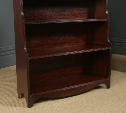 ANTIQUE ANGLOINDIAN REGENCY STYLE TEAK WATERFALL PAIR OF OPEN BOOKCASES CIRCA 1930 - ADDITIONAL PHOTO 4