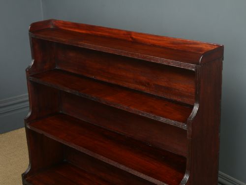 ANTIQUE ANGLOINDIAN REGENCY STYLE TEAK WATERFALL PAIR OF OPEN BOOKCASES CIRCA 1930 - ADDITIONAL PHOTO 5